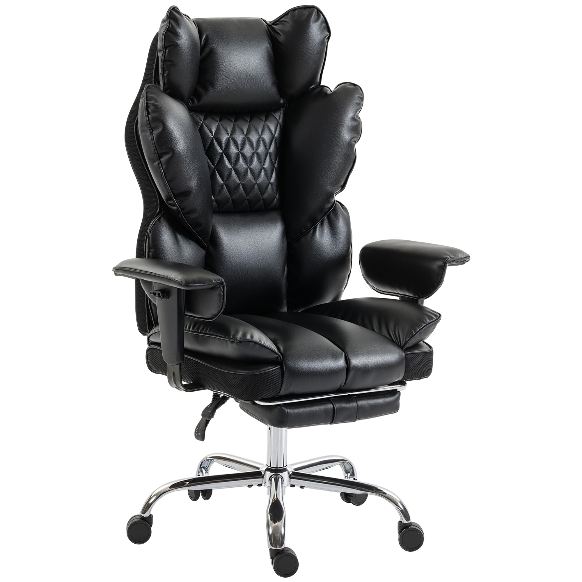 Vadovo biuro kėdė iš dirbtinės odos, juoda, iki 180 kg, 80 x 67 x 122-130 cm