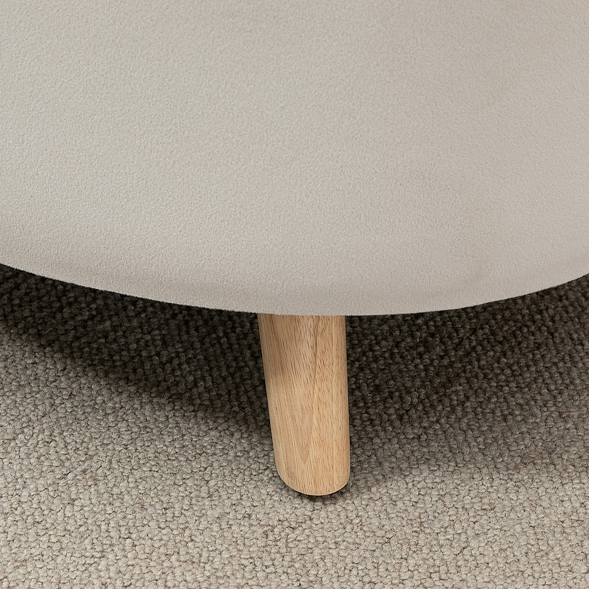 Säilytyslaatikollinen istuinpenkki, ovaali muoto, samettimainen pinta, beige, 71 x 51,5 x 42 cm - Image 8