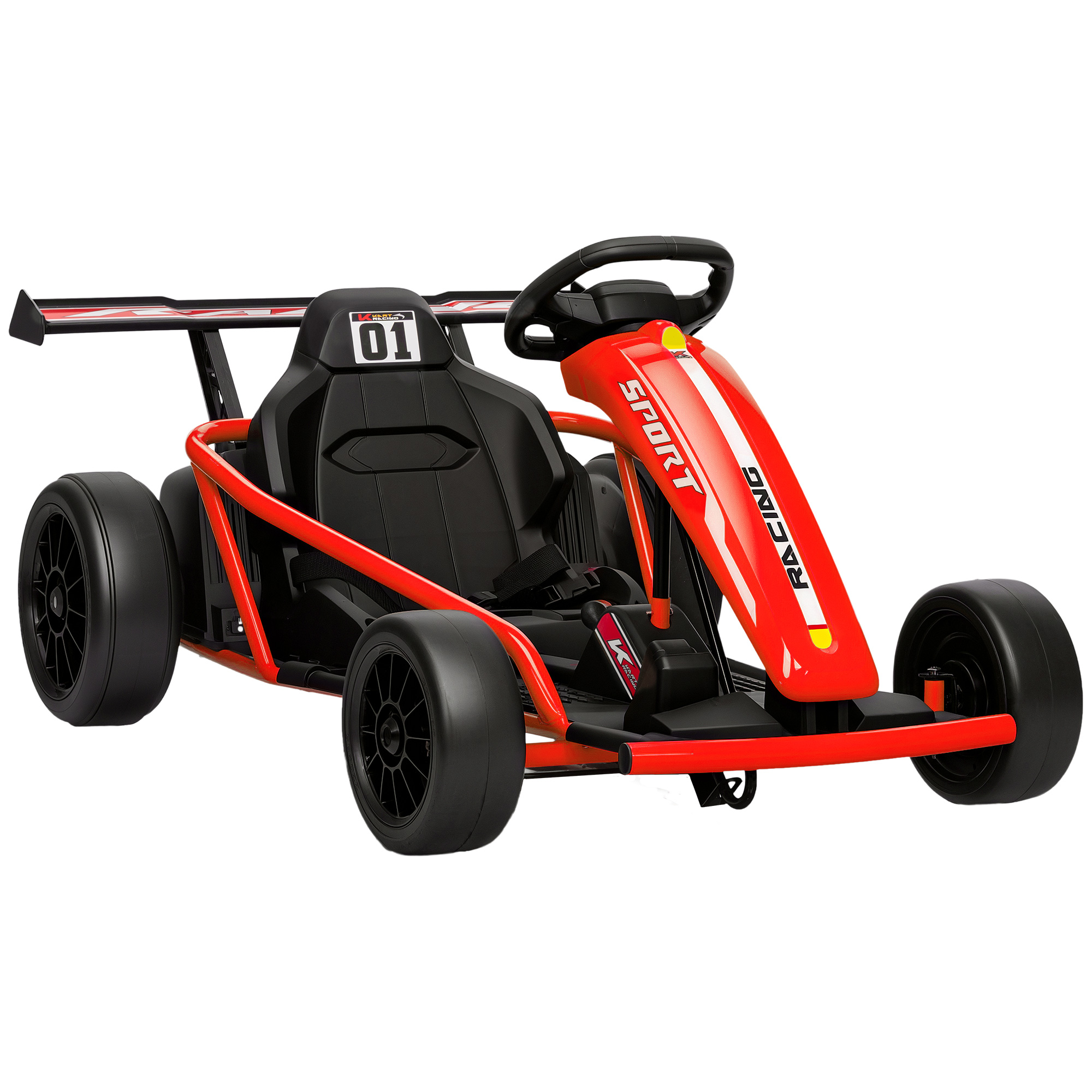 Elektriline driftiv gokart lastele, punane, 24 V, 119 x 77 x 54 cm, 8-12 a