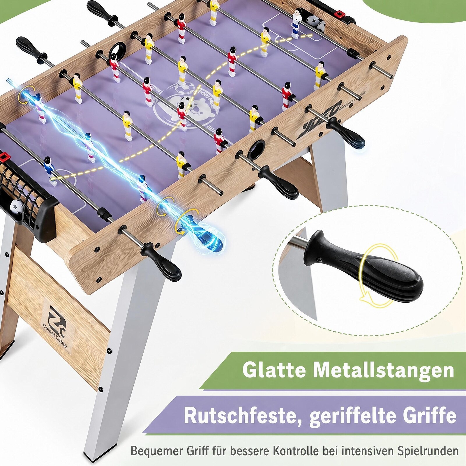 Stalo futbolo stalas su nuimamomis kojomis, medienos atspalvio, 88,5 x 69 x 71 cm - Image 3
