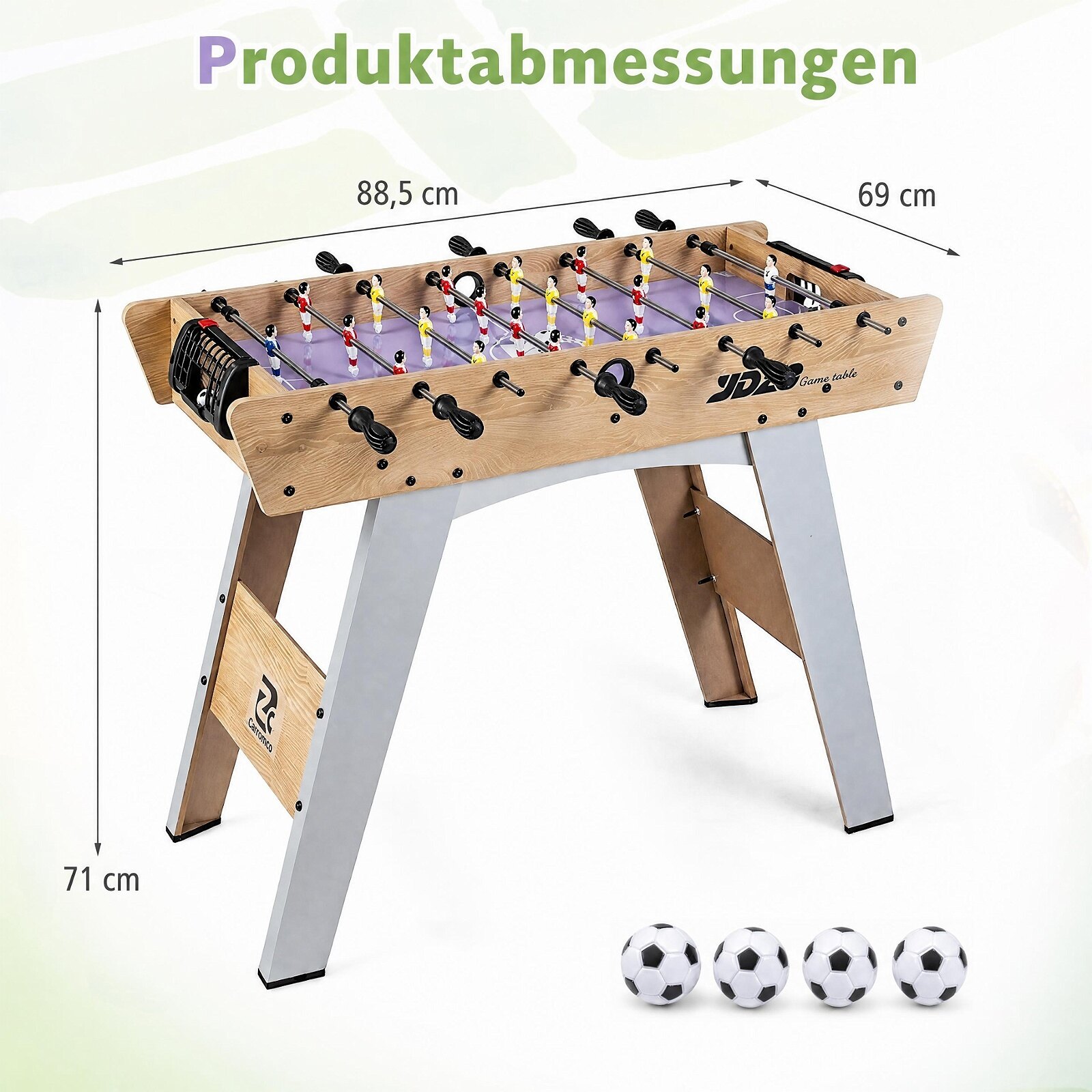 Stalo futbolo stalas su nuimamomis kojomis, medienos atspalvio, 88,5 x 69 x 71 cm - Image 2