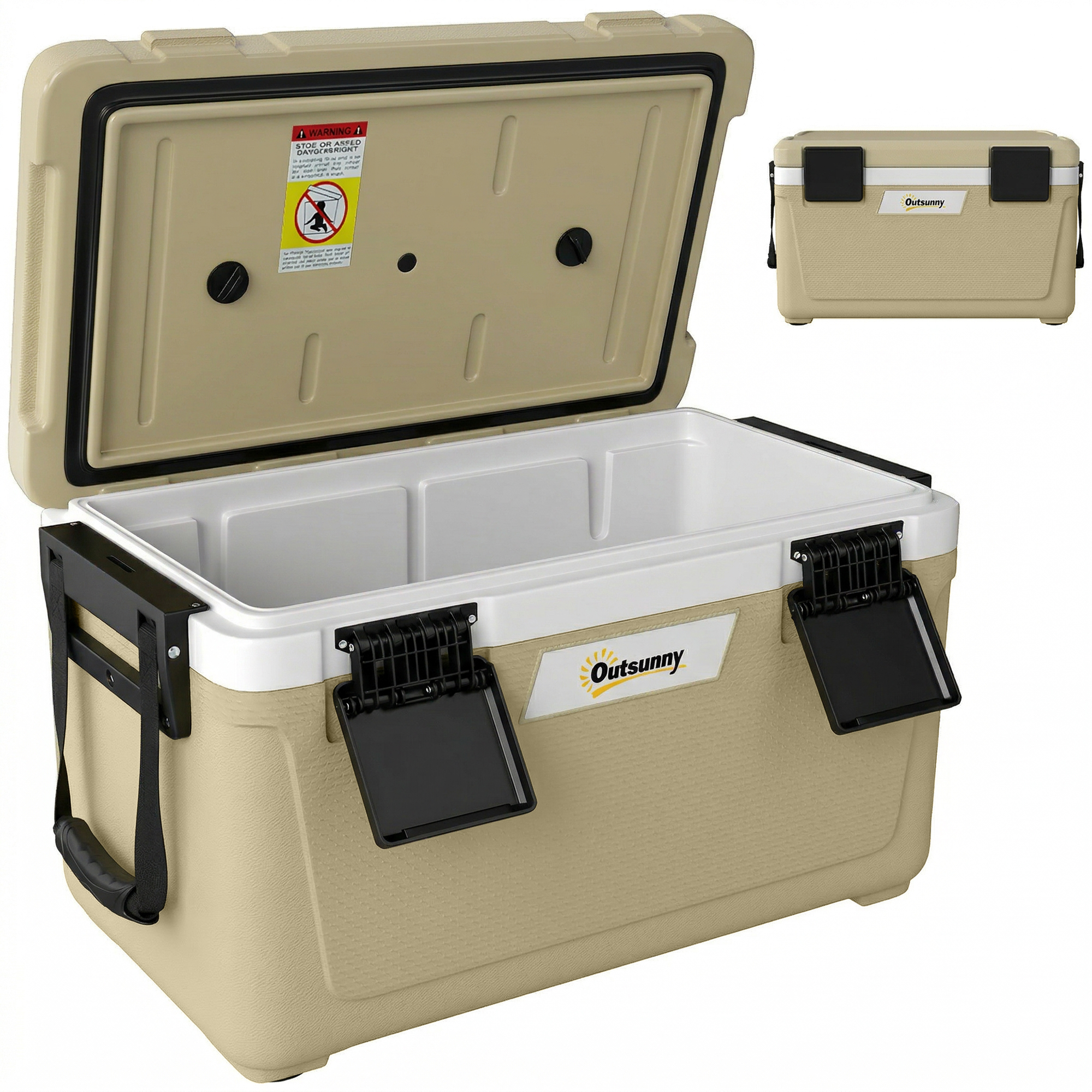 Passiivinen kylmälaatikko, 42,6 l, khaki-musta, HDPE, PU-vaahtoeristys, 66,6 x 38,5 x 40 cm