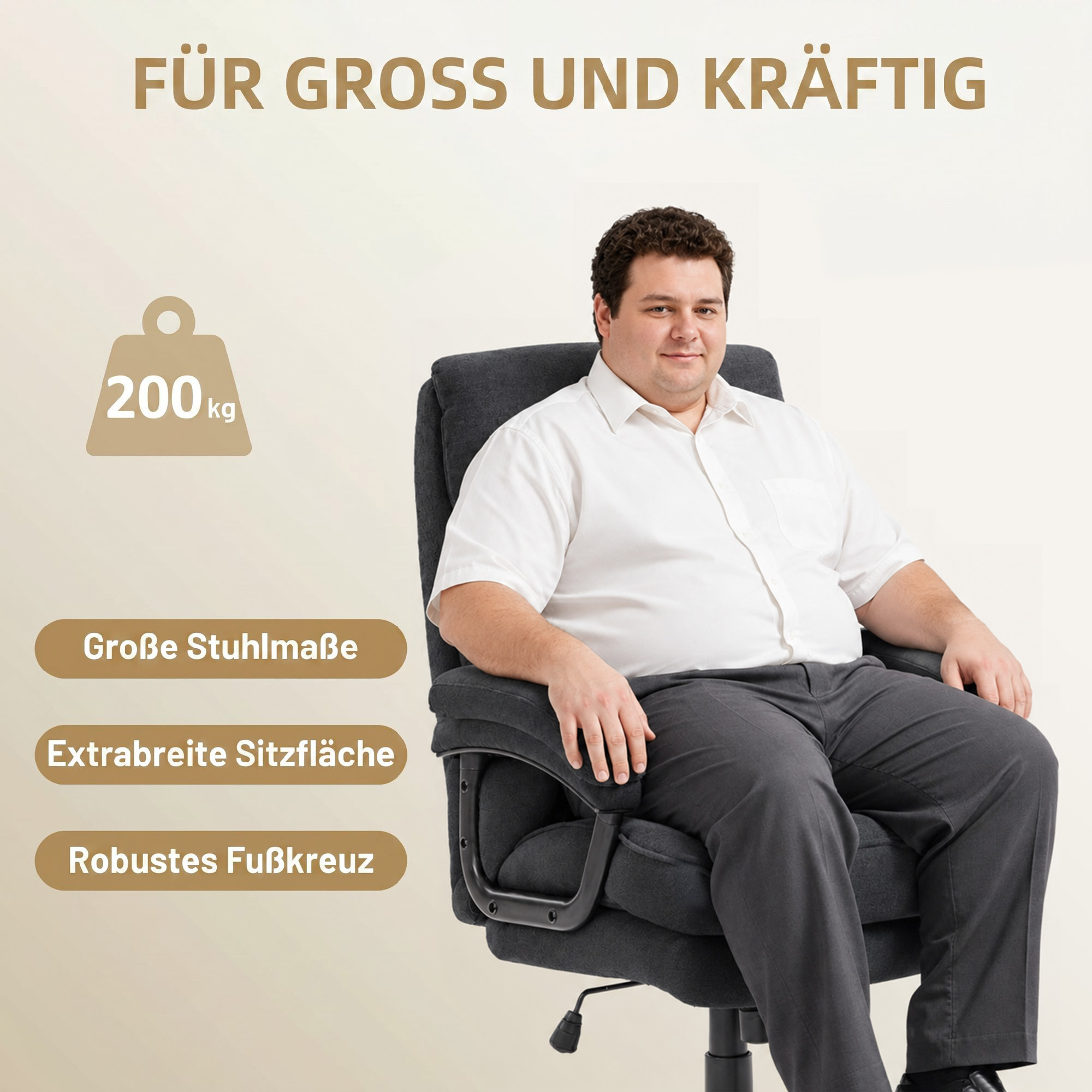 Ergonominė biuro kėdė, juoda, poliesteris, iki 200 kg, 68,5 x 79 x 117-125 cm - Image 4