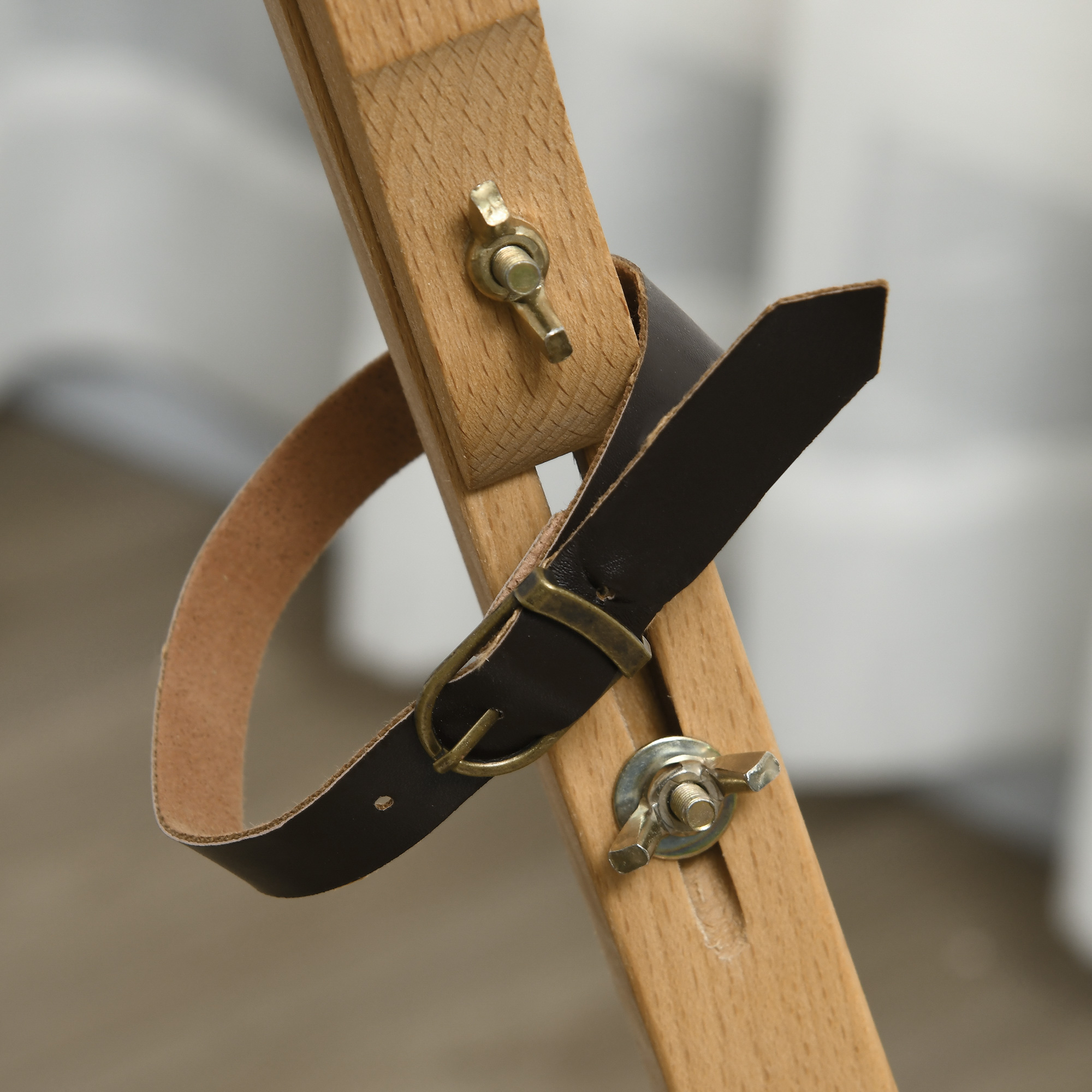 Salokāms molberts ar regulējamu augstumu, dabīga dižskābarža koksne, audekliem līdz 107 cm - Image 9