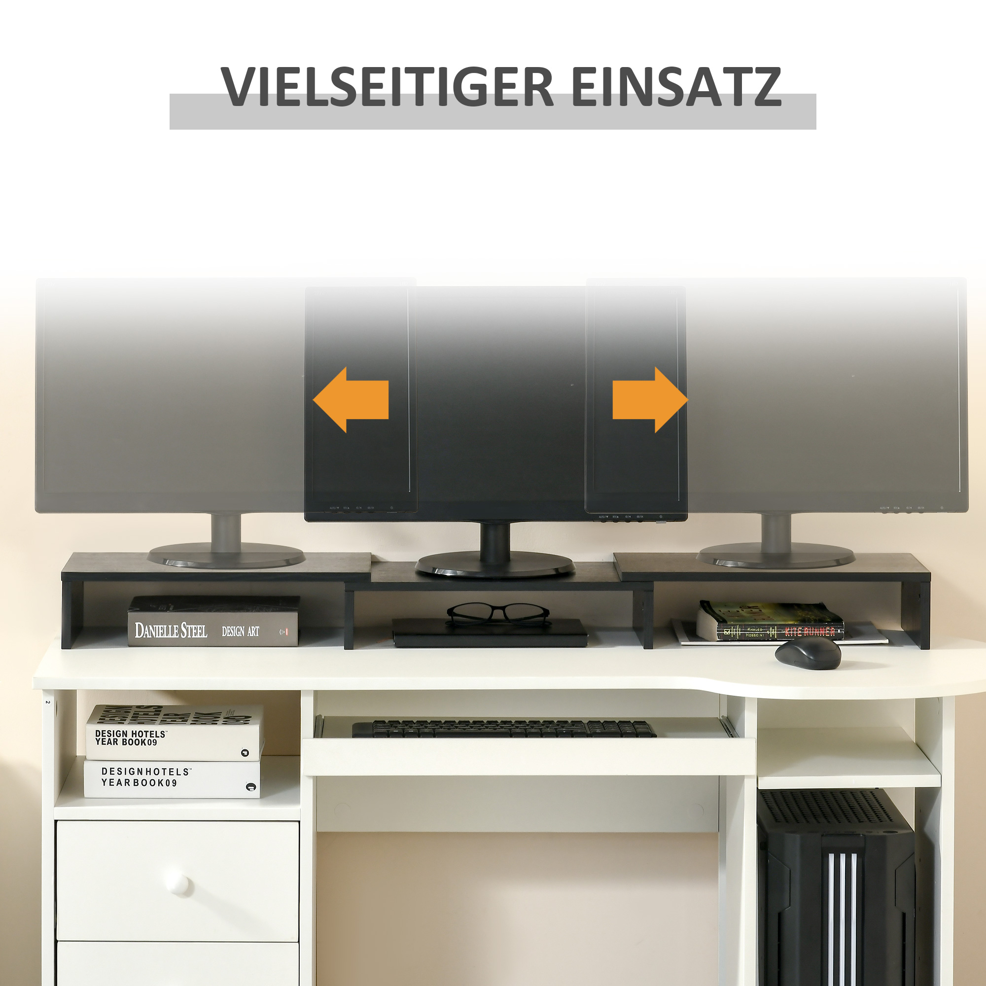 Monitori alus, must, 80-117 x 23,5 x 10 cm - Image 4