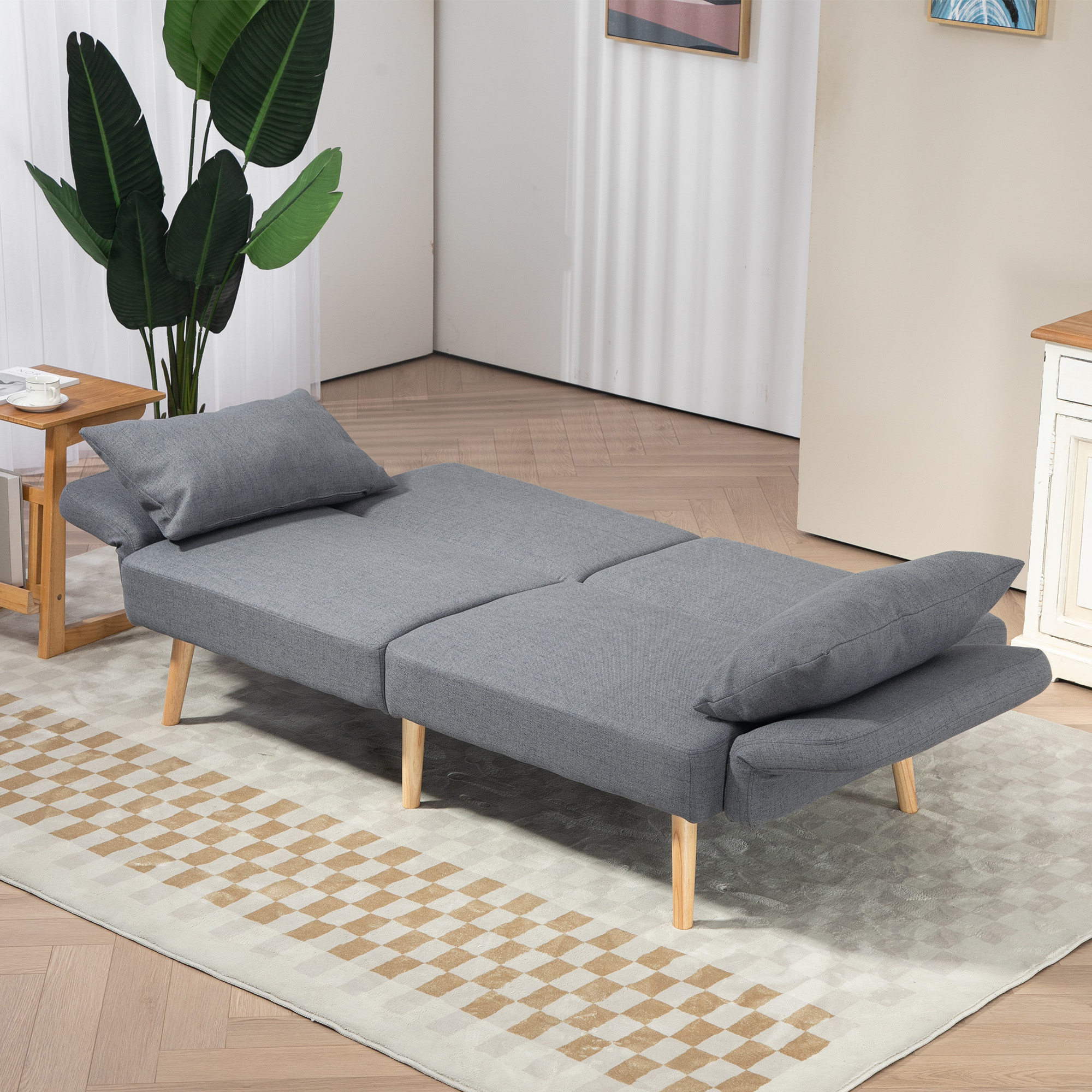3 vietų miegamoji sofa, pilka, 170 x 83 x 80 cm, iki 240 kg - Image 8