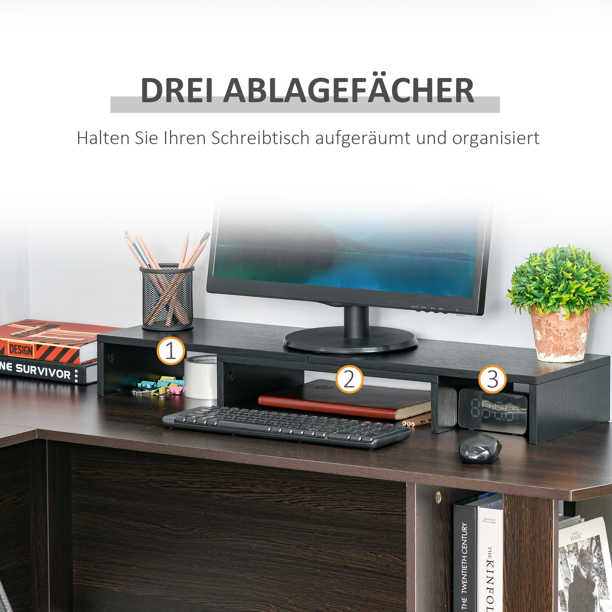 Monitori alus, must, 80-117 x 23,5 x 10 cm - Image 7
