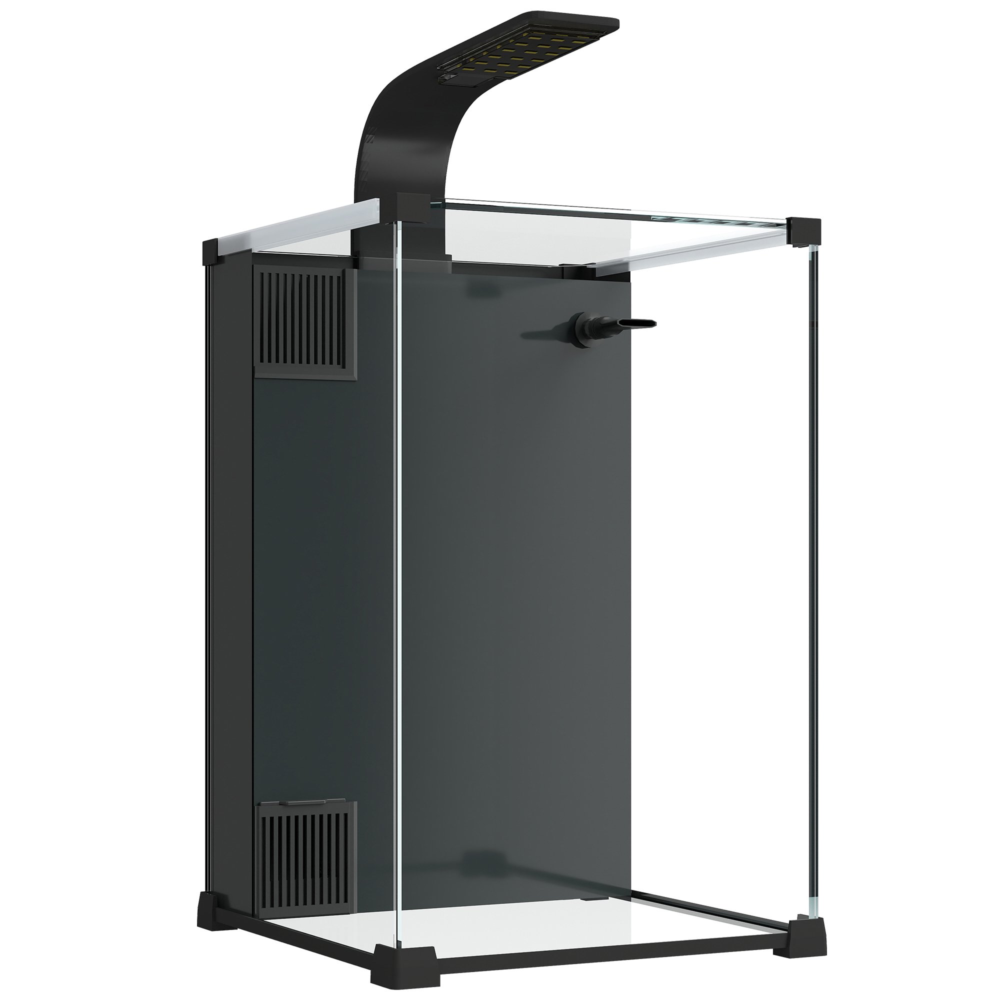36 l akvaariumi komplekt, nano akvaarium LED-valgustuse, filtrisüsteemi ja pumbaga, must, 30 x 30 x 45,5 cm