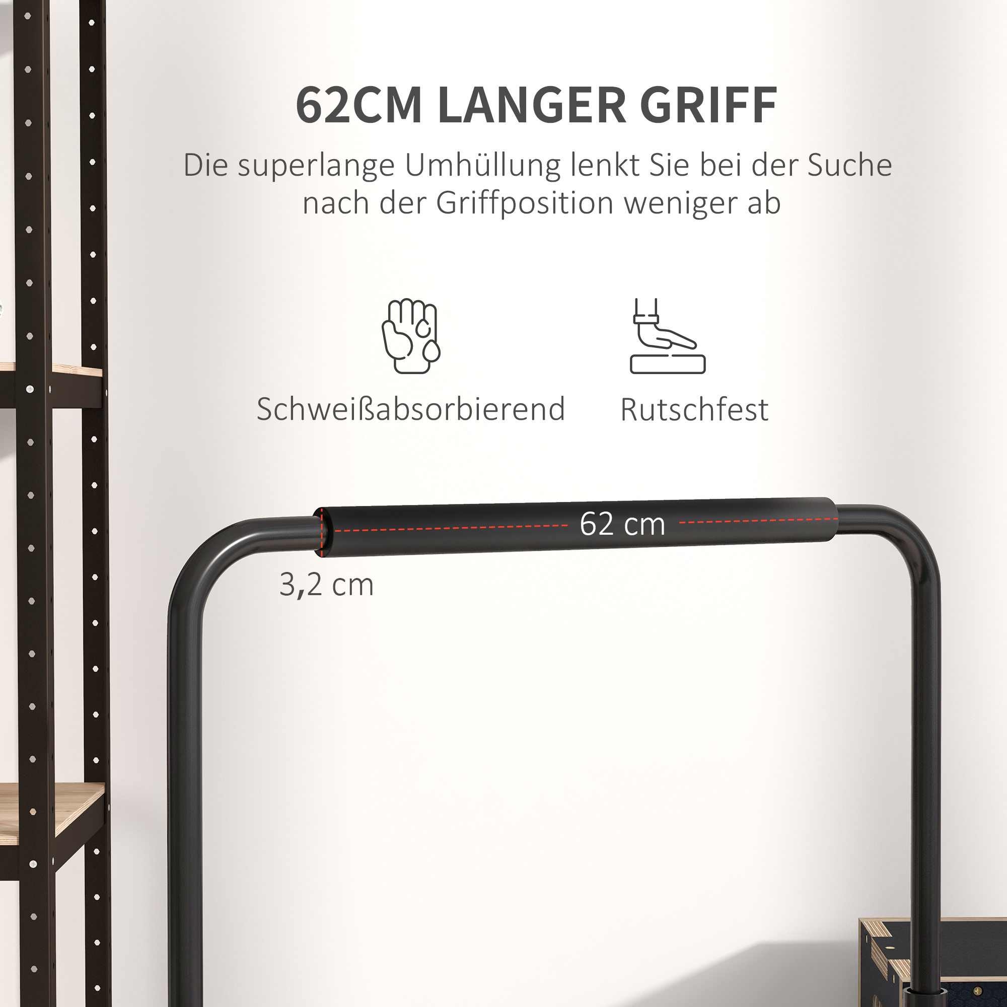 Reguliuojama dip stotis, 80-105 cm, plienas, juoda, iki 120 kg - Image 6