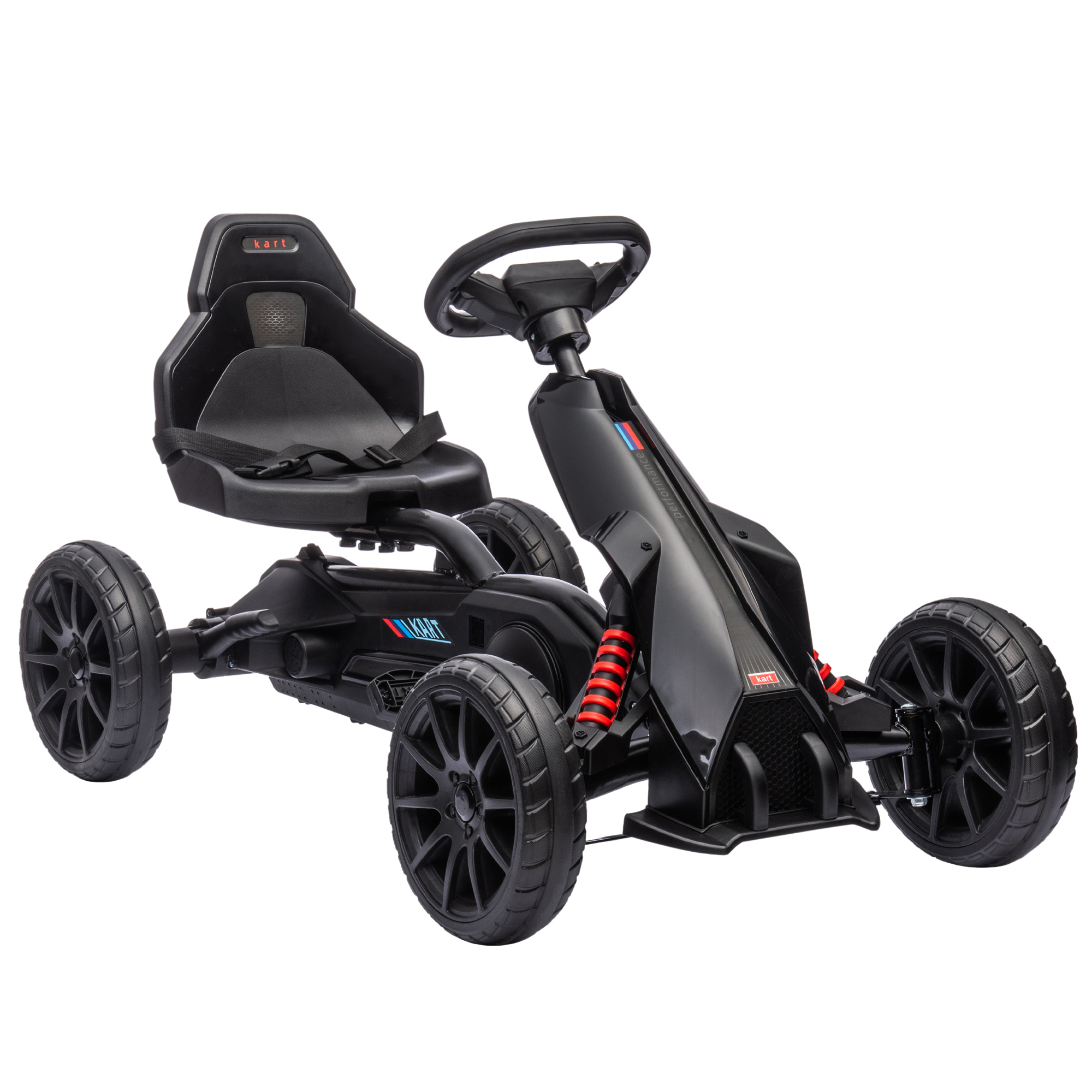 Go-kart reguleeritava istmega, must, 100 x 58 x 58,5 cm