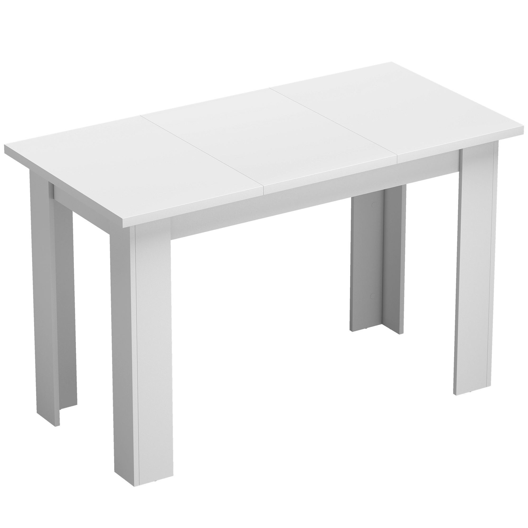 Söögilaud peidetud panipaigaga, valge, 120 x 60 x 75,5 cm
