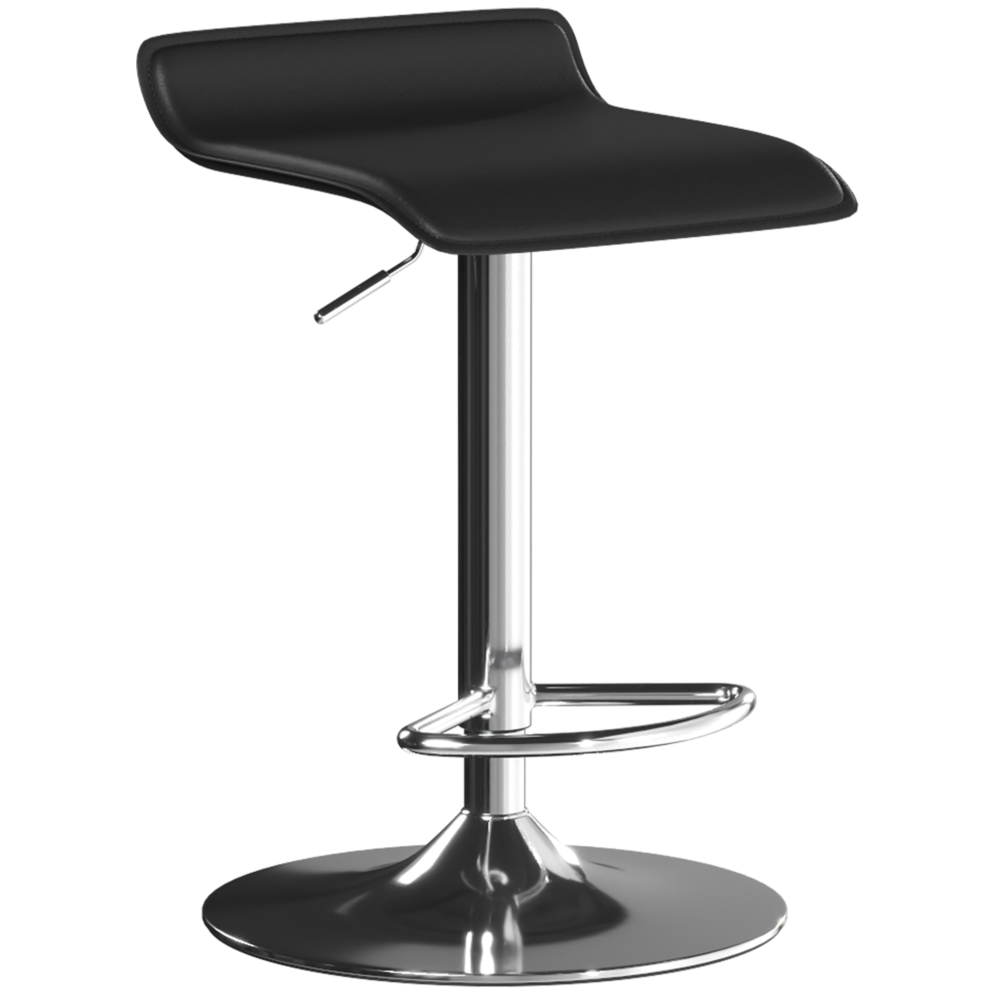 Reguleeritava kõrgusega baaripukk 360° pöörleva istmega, must, 62-83 cm