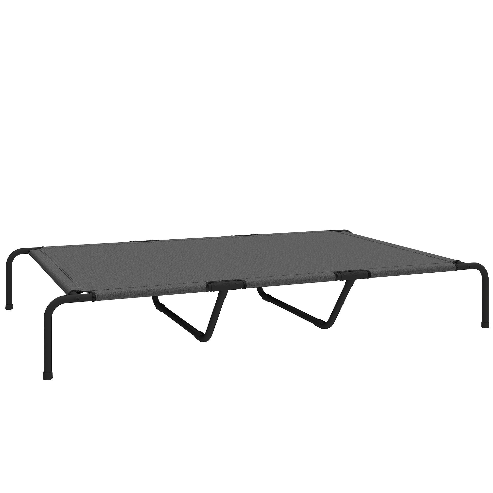 Kõrgendatud koeravoodi õuekasutuseks suurtele koertele, hall, 152 x 94 x 23 cm