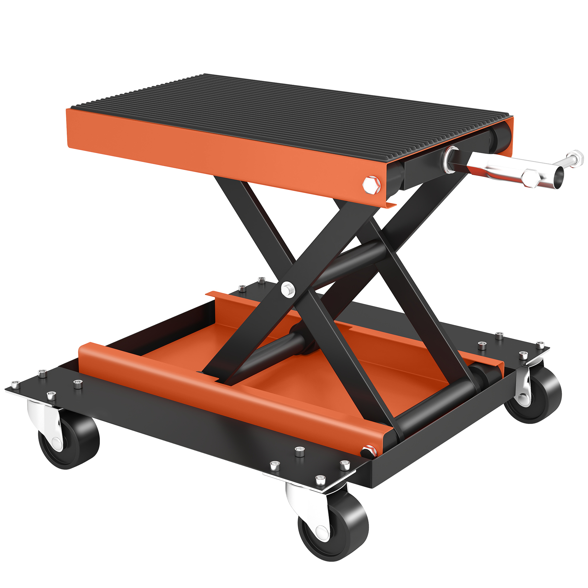 Motocikla pacēlājs 500 kg, regulējams 13,5-39 cm, tērauds, oranža / melna