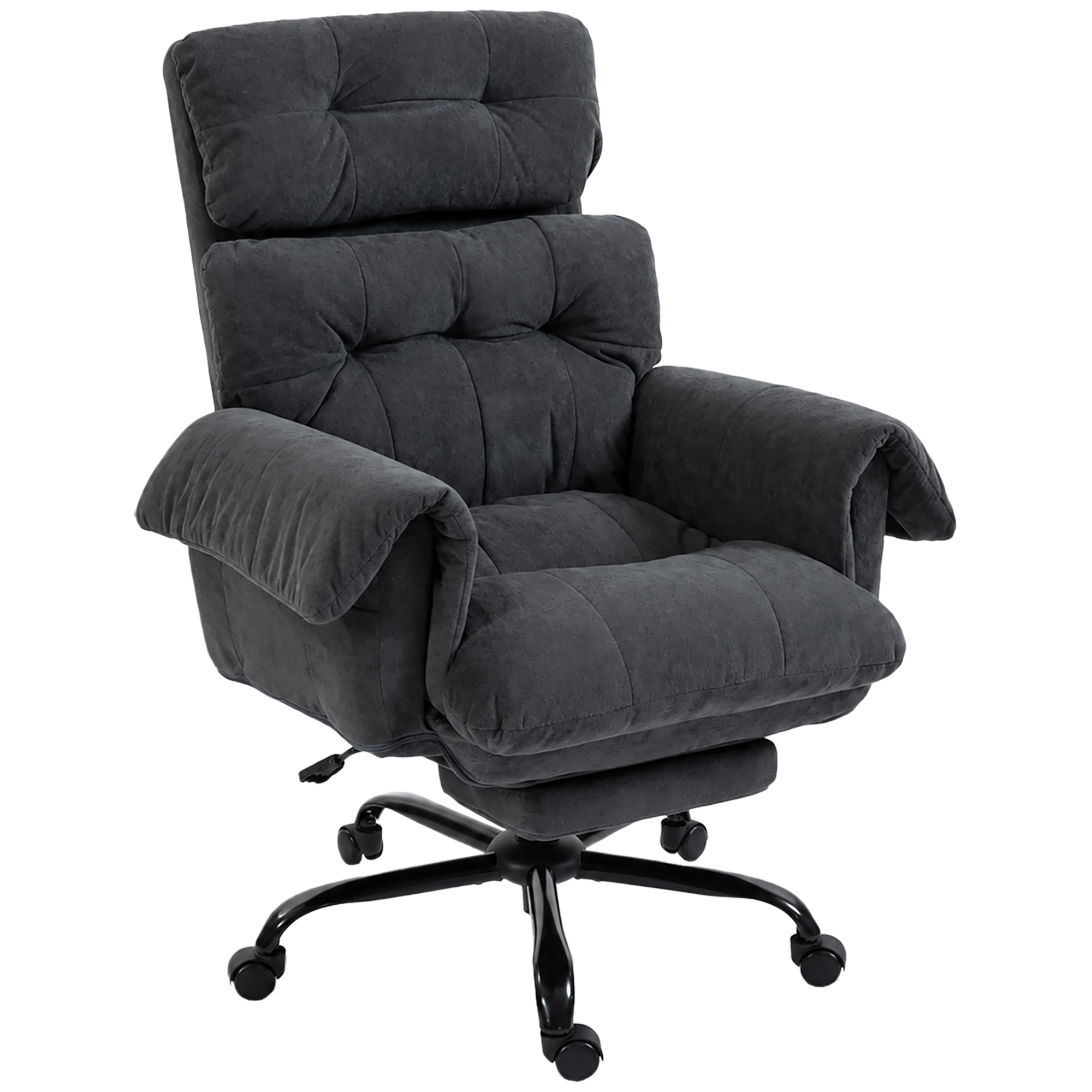 Kontoritool reguleeritava seljatoe ja jalatoega, tumehall, teras, 80 x 77 x 108-116 cm