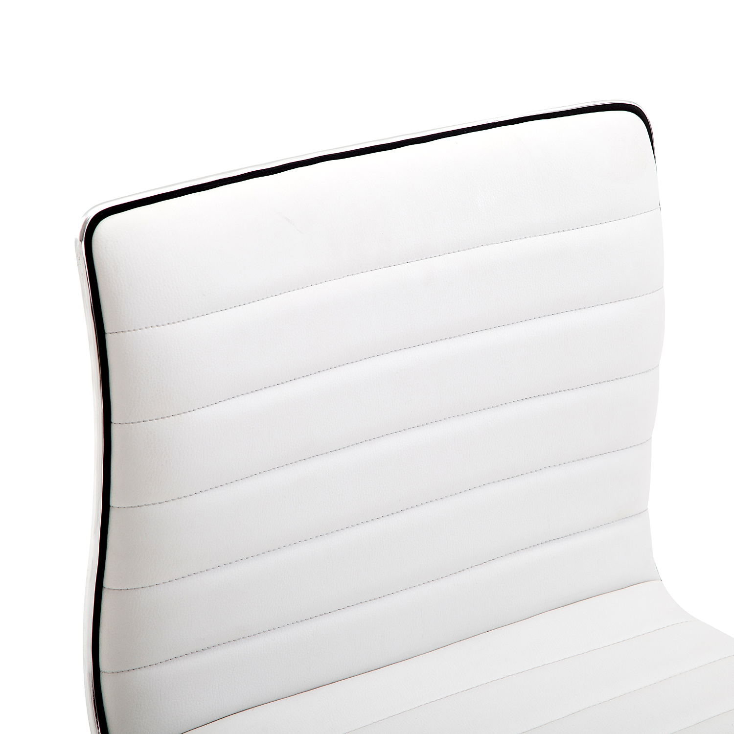 Salona krēsls ar atzveltni, regulējams augstums, tērauds / PU, balts, 48 x 52 x 78-90 cm - Image 8