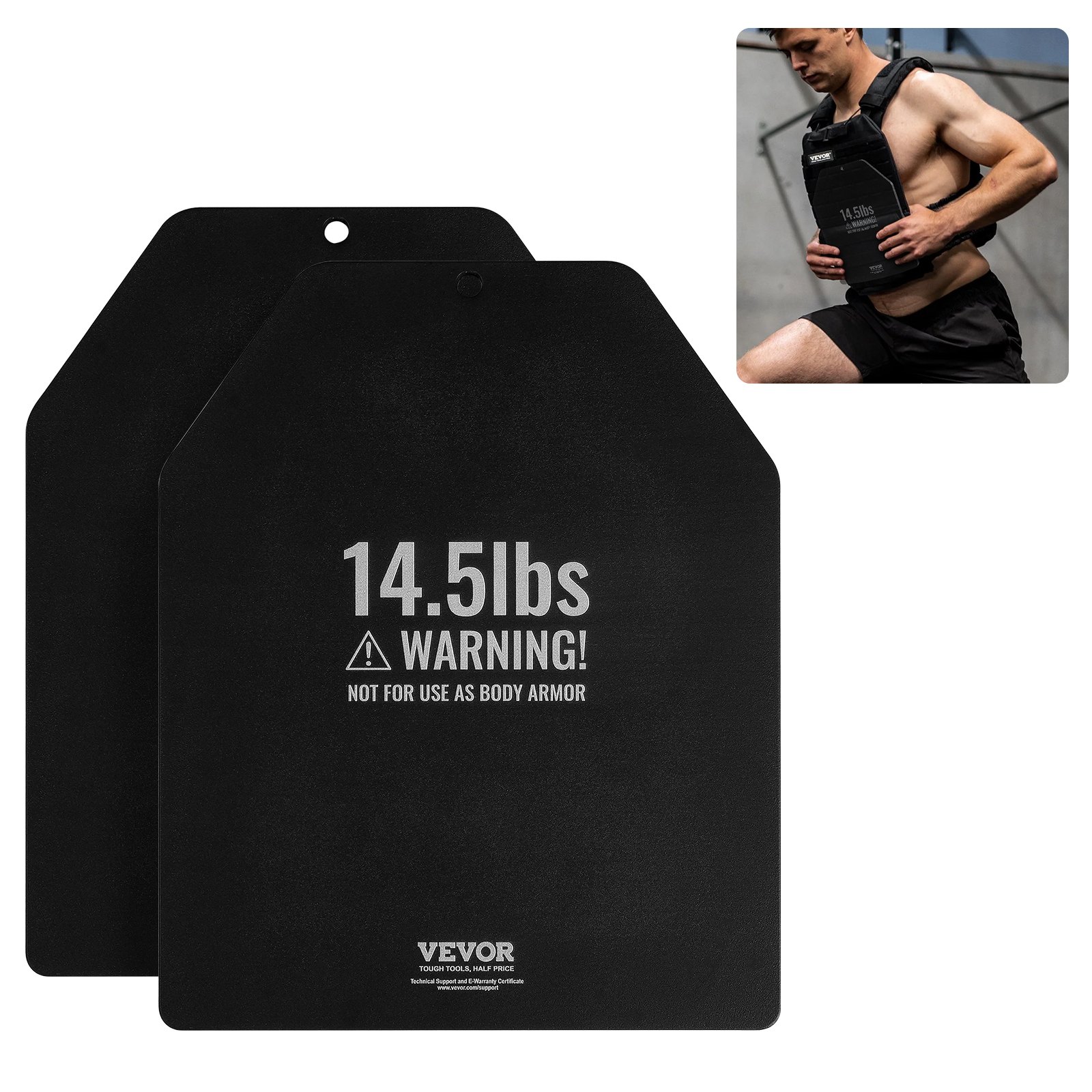 Svaru vestes plāksnes, 6,6 kg pāris, tērauda plāksnes, ergonomiska forma - Image 2
