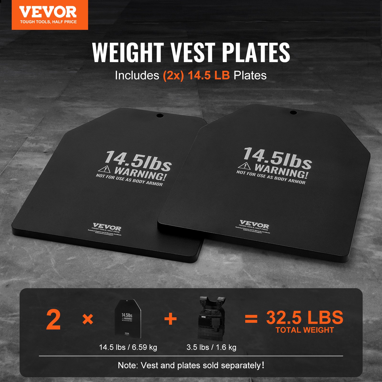 Svaru vestes plāksnes, 6,6 kg pāris, tērauda plāksnes, ergonomiska forma - Image 3