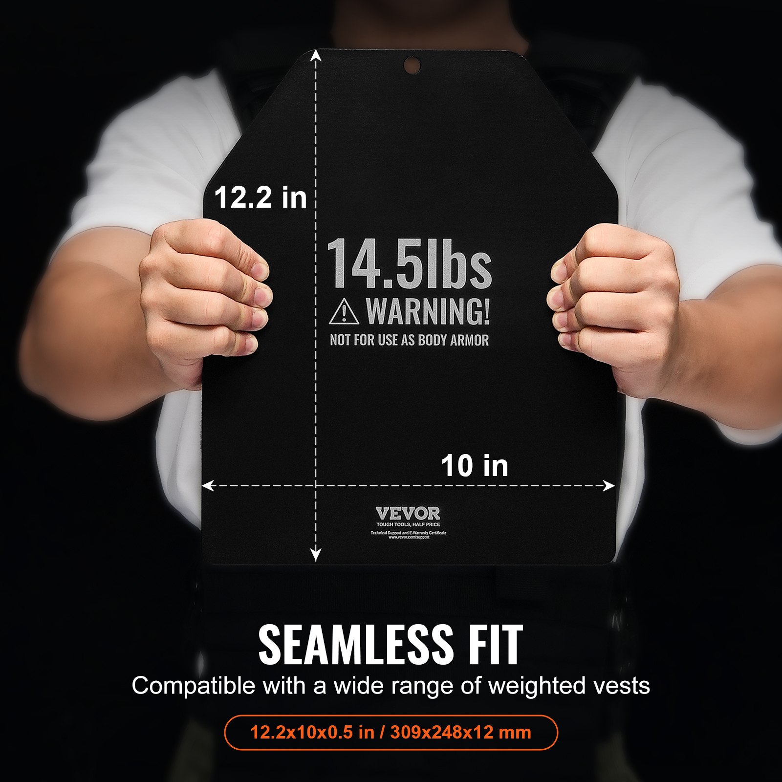 Svaru vestes plāksnes, 6,6 kg pāris, tērauda plāksnes, ergonomiska forma - Image 4