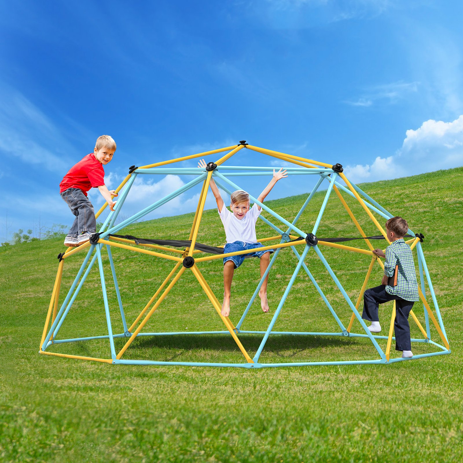 Laipiojimo kupolas, 10 pėdų geometrinis kupolo laipioklis su hamaku ir sūpynėmis - Image 9