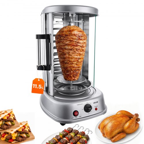 Vertikaalne pöördgrillahi 11,5 l, 1500 W, 7 vardaga, 30,5 x 33,5 x 45 cm