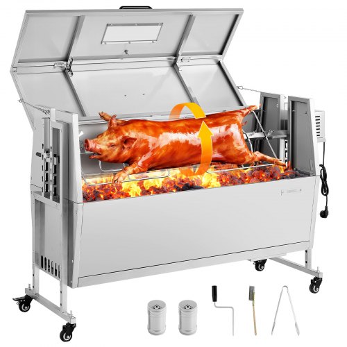 Roostevabast terasest pöördgrill ratastega, 38 W, kuni 60 kg, 144 x 48 x 94,5 cm