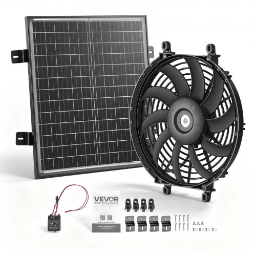 Päikeseenergial töötav seinaventilaator, 30,5 cm, must, 2208,7 m³/h
