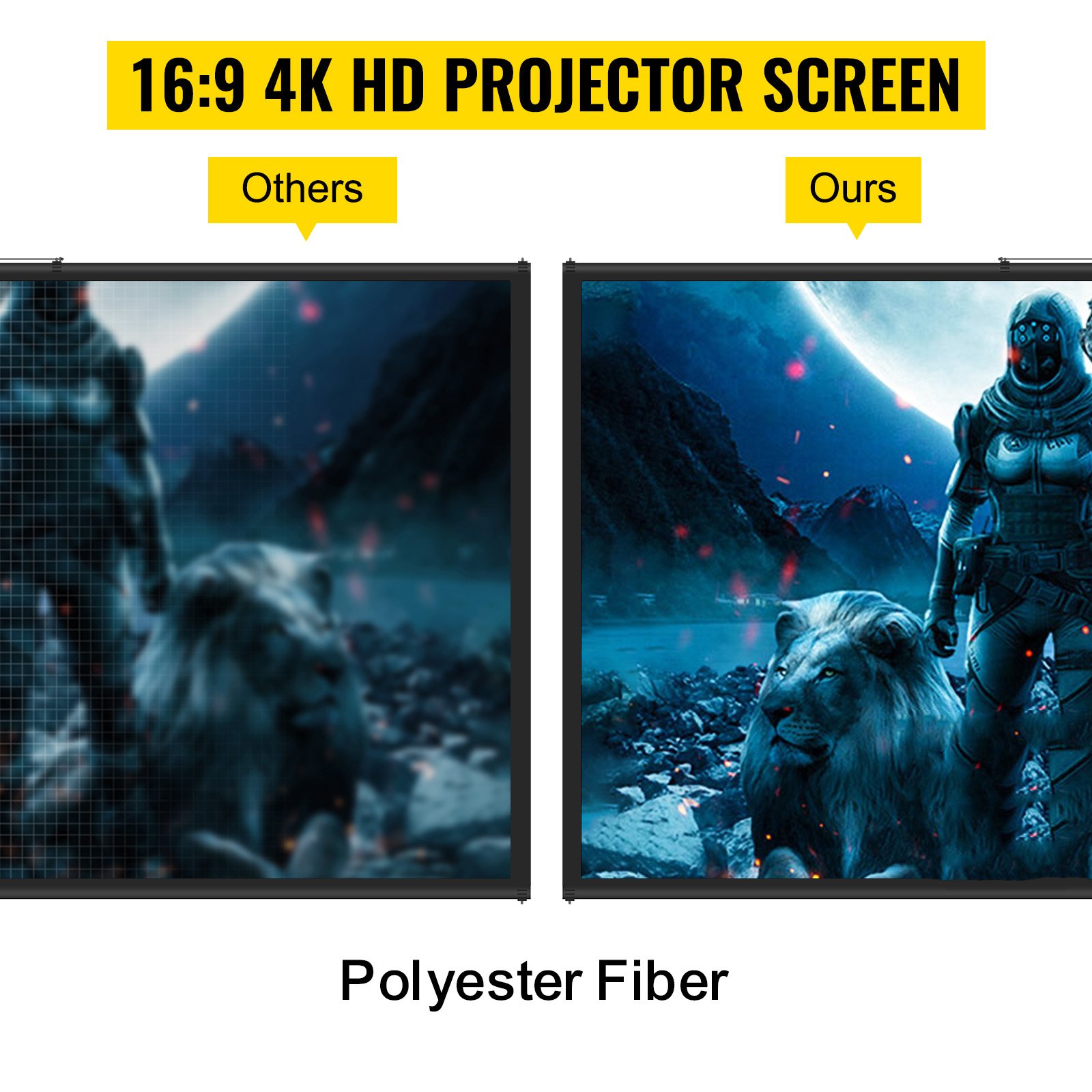 Projektora ekrāns ar statīvu DM-ABS-70, 178 cm, 16:9, 4K HD - Image 3