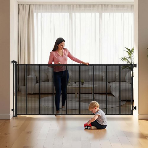 Kokkupandav beebivärav, 5150 mm, 990 mm, must, tugevdatud klaaskiust ribadega