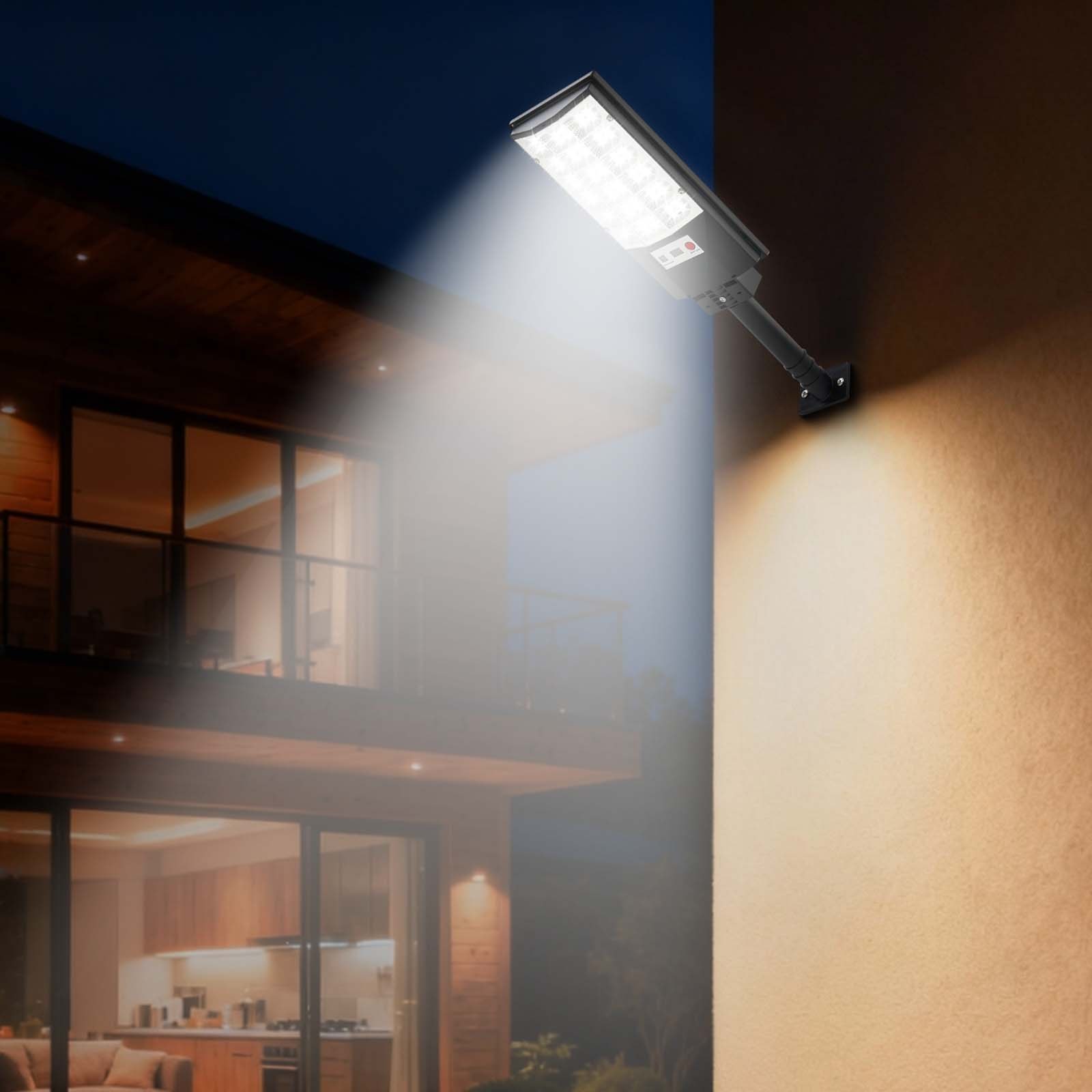 4 kpl 500 W aurinkokatuvalot, 50 000 lm, liiketunnistimella, IP65, ajotielle ja pihaan - Image 9