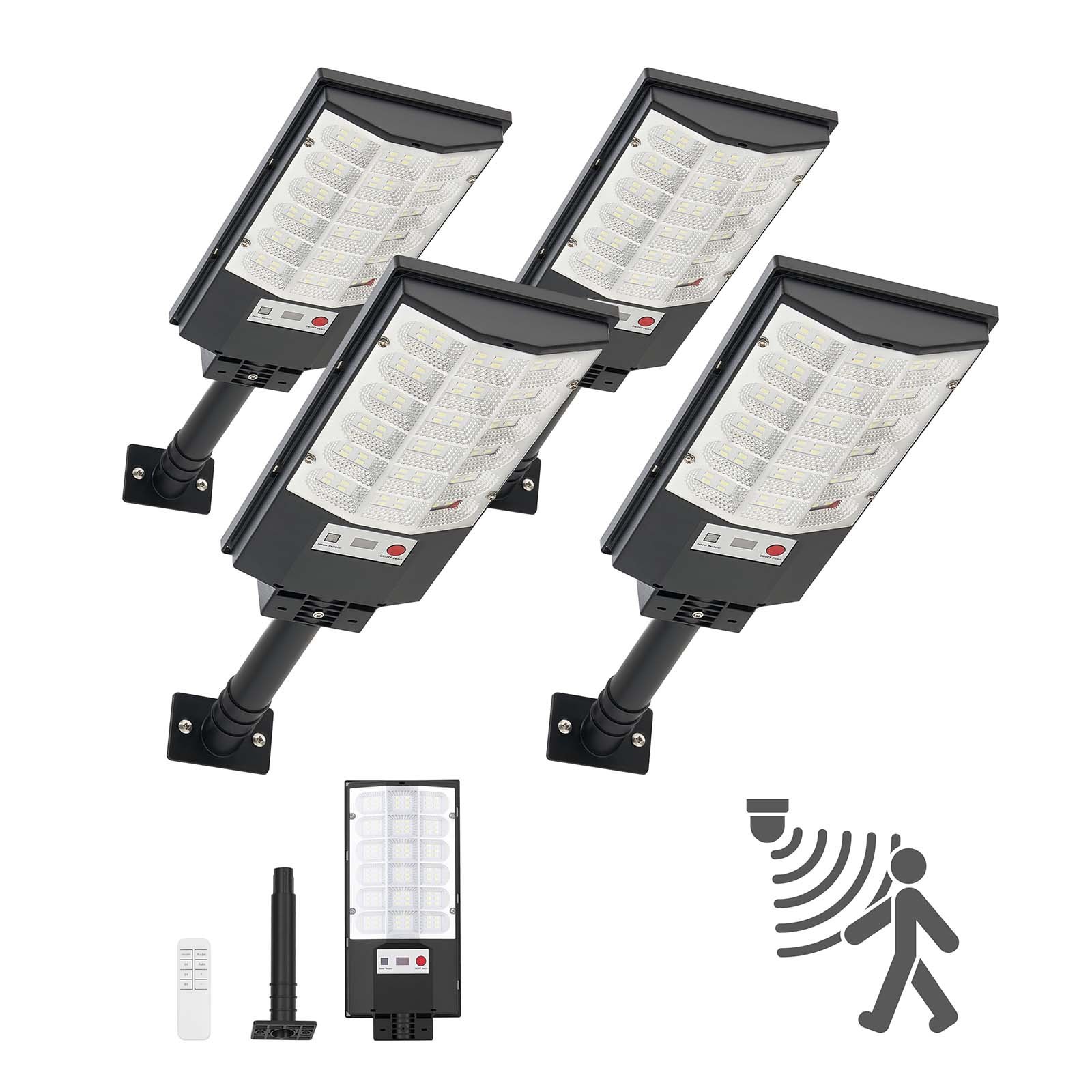 4 kpl 500 W aurinkokatuvalot, 50 000 lm, liiketunnistimella, IP65, ajotielle ja pihaan - Image 2
