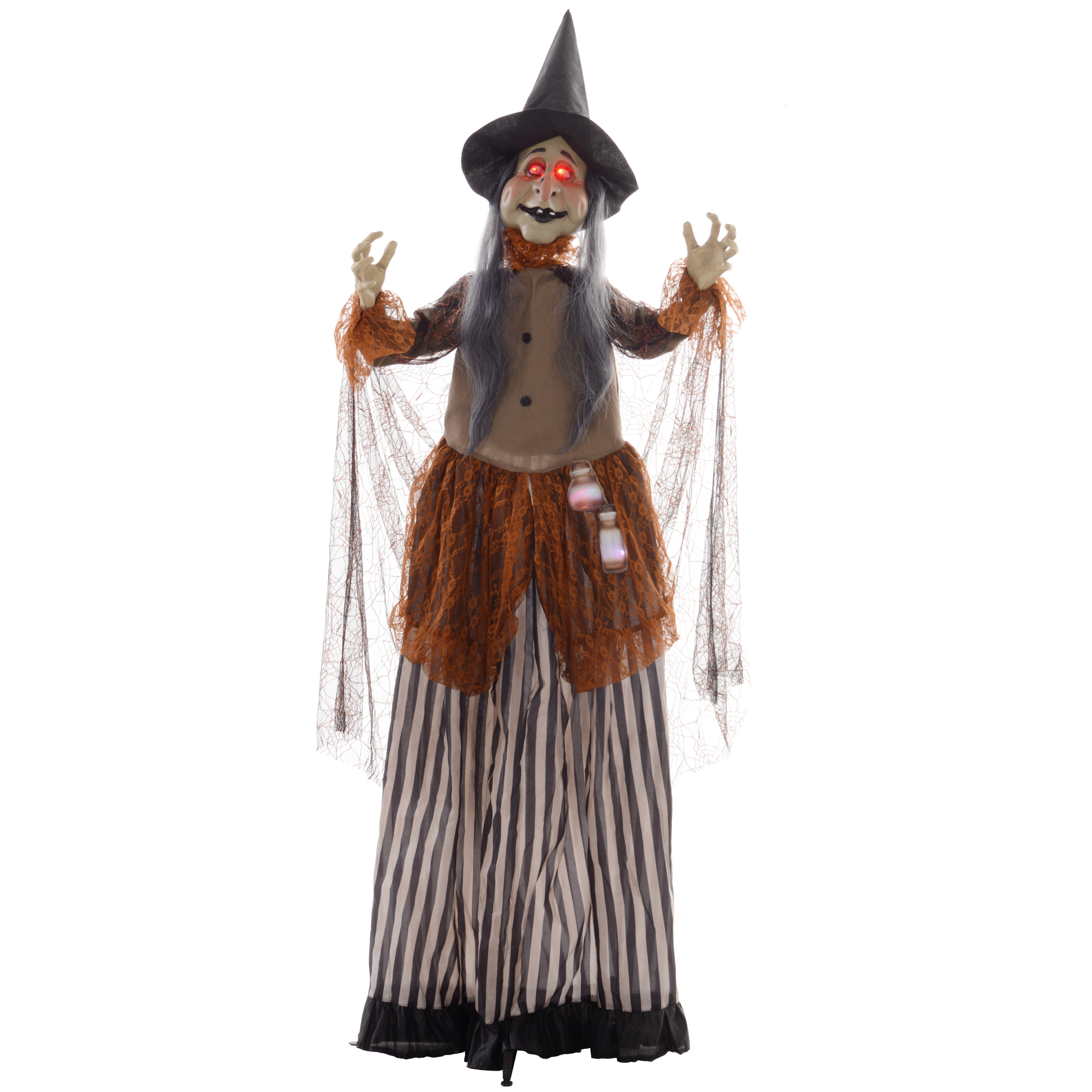 Animeeritud halloweeni dekoratsioon nõid, must, 60 x 18 x 183 cm