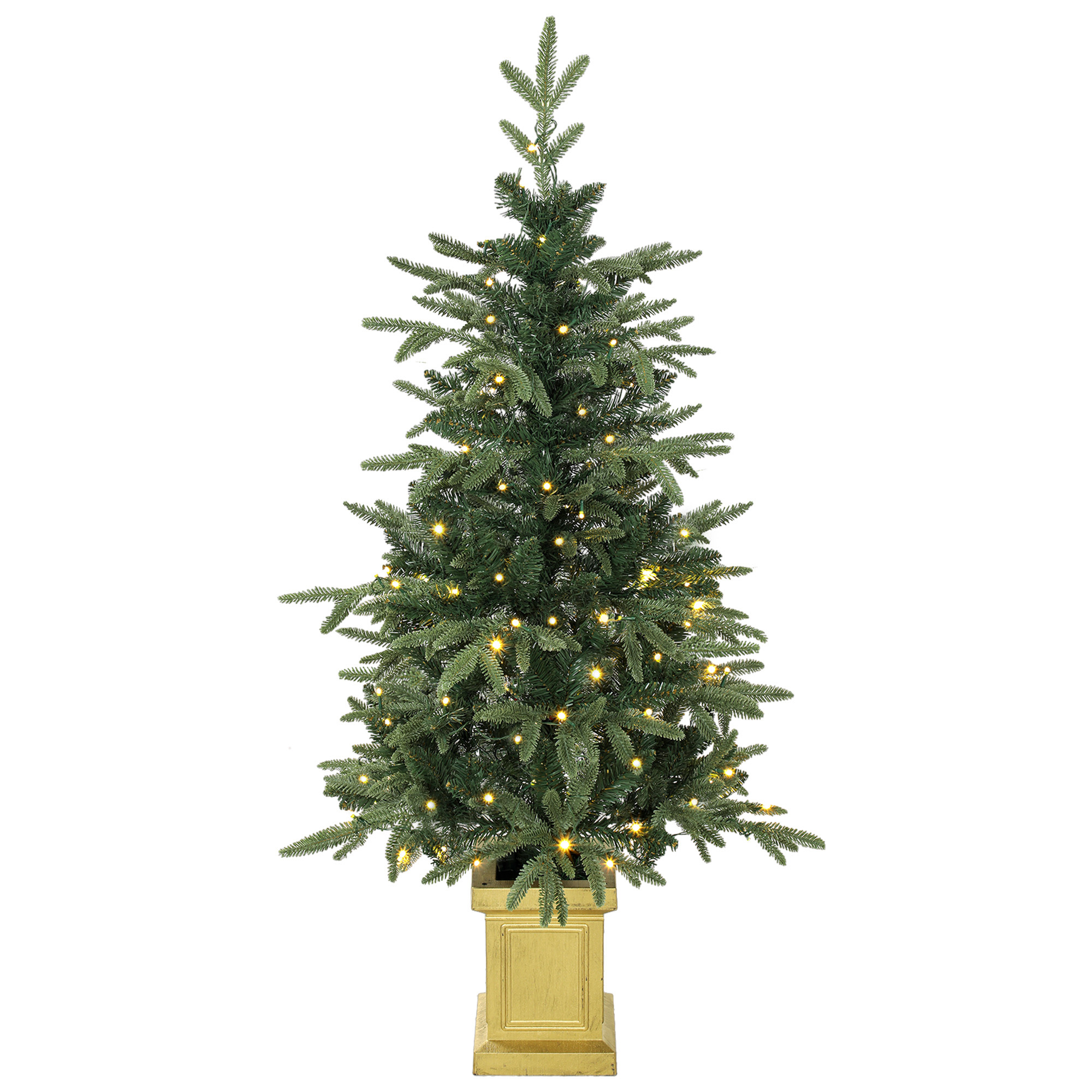 Kunstlik jõulupuu LED-valgustusega, 120 cm, roheline, puldiga