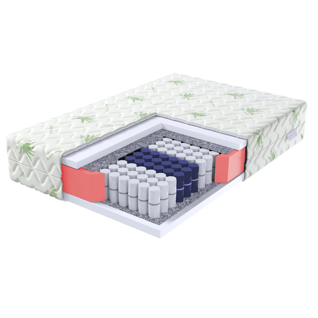 Furniflexi pocket vedrudega madrats Ares Aloe Vera 80 × 200 cm, H3/H3, kõrgus ligikaudu 17 cm
